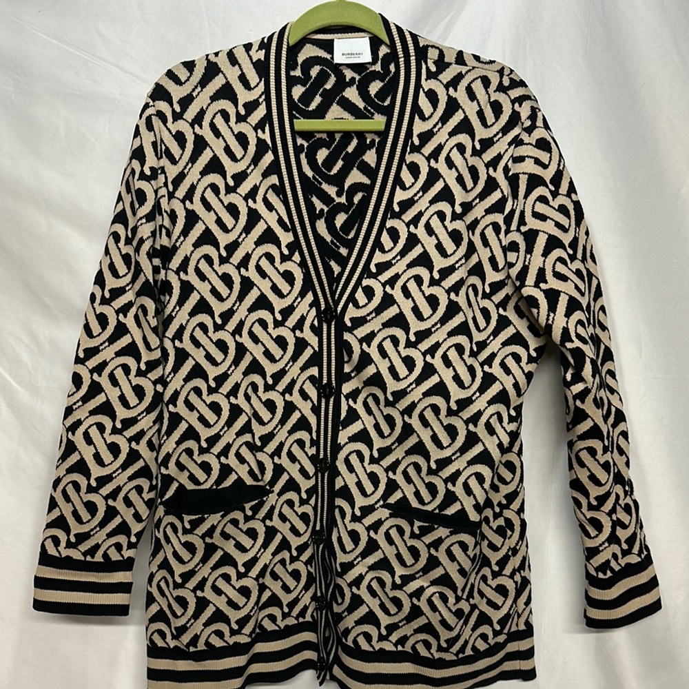 Burberry Monogram Black and Cream Cardigan